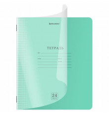 Оф.м.Тетрадь пластик.обложка(прозрачная)24 листа, клетка, BRAUBERG 