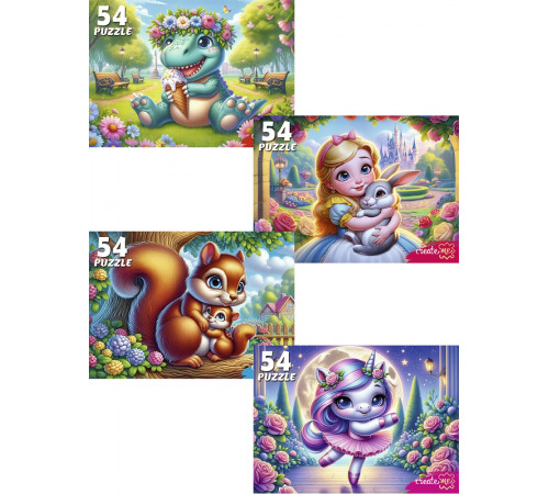 Пр.п.ПАЗЛЫ 54 элемента. МИЛЫЕ ПАЗЛЫ ДЛЯ ДЕВОЧЕК (Арт. П54-8708) кратно 32