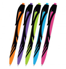 Ручка шариковая автоматическая BRAUBERG ULTRA COLOR NEON, soft-touch, СИНЯЯ, пишущий узел 0,7 мм, линия письма 0,35 мм, 144203
