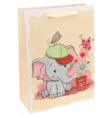 Dream cards Пакет подарочный с мат. лам. Забавный слоник 18х24х8.5 см (M),210 г  ПКП-3426