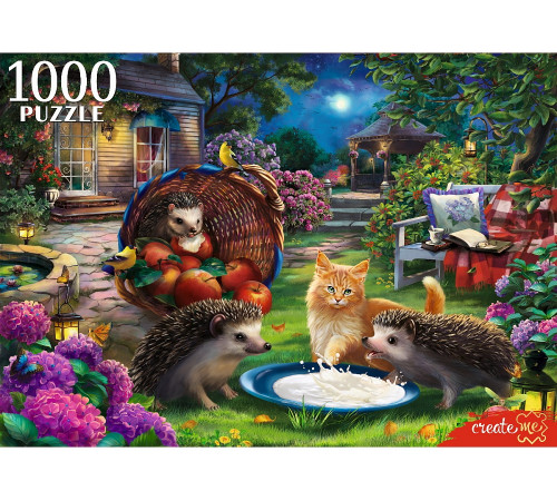 Пр.п.ПАЗЛЫ 1000 элементов. ЕЖИ И КОТЕНОК (арт. Ф1000-6633)