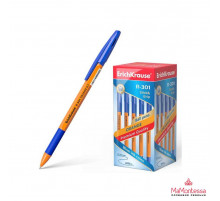 Ручка шариковая ErichKrause R-301 Stick&Grip Orange 0.7, цвет чернил синий (в коробке по 50 шт.)39531