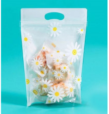 Пакет подарочный РОМАШКИ (15*22) Зип-Лок (10/50/500)