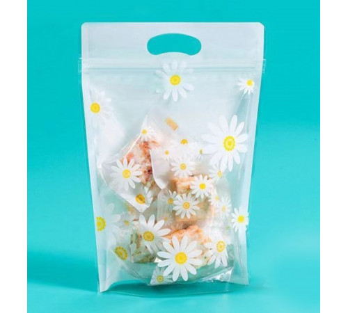 Пакет подарочный РОМАШКИ (15*22) Зип-Лок (10/50/500)