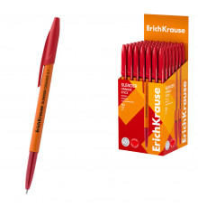 Ручка шариковая ErichKrause Slender Stick Orange 0.7, Super Glide Technology, цвет чернил красный (в коробке по 50 шт.) 63091