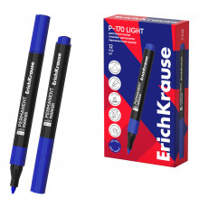 Перманентный маркер ErichKrause P-170 light, цвет чернил синий (в коробке по 12 шт.) 63564