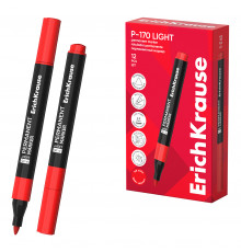 Перманентный маркер ErichKrause P-170 light, цвет чернил красный (в коробке по 12 шт.) 63565