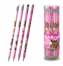 Чернографитный карандаш пластиковый ErichKrause CapyBarbara, круглый, с ластиком, НВ (в тубусе по 42 шт.) 62771