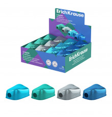 Точилка пластиковая ErichKrause Charm, Ice Metallic, с контейнером, ассорти (в коробке-дисплее по 24 шт) 60032