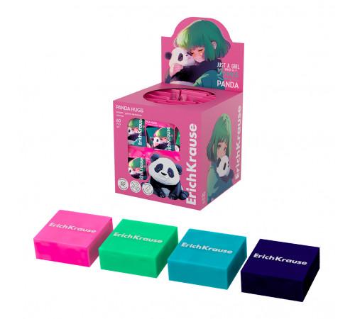 Ластик ErichKrause Panda Hugs (в коробке по 60 шт.) 63057