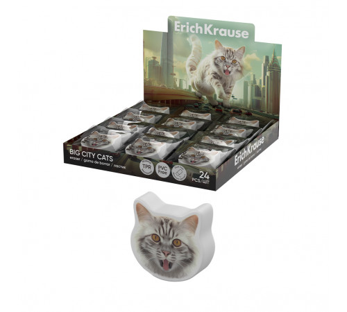 Ластик ErichKrause Big City Cats (в коробке по 24 шт.) 63061