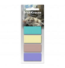 Клейкие закладки пластиковые ErichKrause Big City Cats, 45х20 мм, 80 листов, 4 цвета 63178