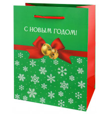 Dream cards Пакет подароч. с мат.лам. и глит. 18х23х10 см (M) Снежинки, 190г(собс.раз) ППК-2309