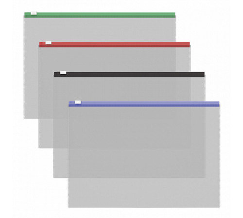 Zip-пакет пластиковый ErichKrause Fizzy Clear c цветной молнией, A4, прозрачный, ассорти 50326 Zip-пакет пластиковый ErichKrause Fizzy Clear c цветной молнией, A4, прозрачный, ассорти 50326
