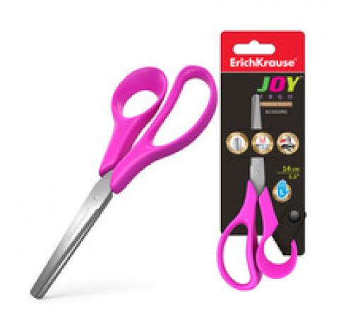 Ножницы для левшей ErichKrause JOY Ergo,14см,ассорти (в блистере по 1 шт.)35146