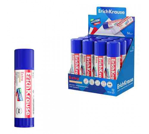 Клей-карандаш ErichKrause Extra,36г(в коробке-дисплее по 12 шт)14443