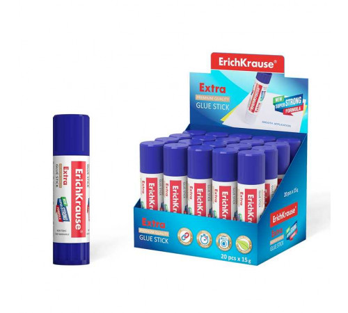 Клей-карандаш ErichKrause Extra,15г(в коробке-дисплее по 20 шт)4443