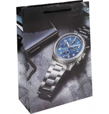 Пакет подарочный с глянцевой ламинацией 22x31x10 см  (ML) Мужские часы , 128 г ППК-2501