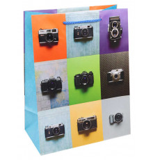 Пакет подарочный с матовой ламинацией 26,4x32,7x13,6 см (L) Стиль фото, 157 г. ППК-7433