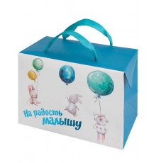 Подарочный пакет-коробка с глян.лам и тиснением фольгой 15*11*9 см(S) 