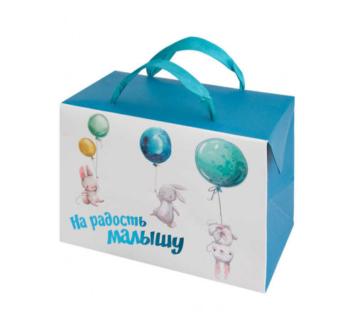 Подарочный пакет-коробка с глян.лам и тиснением фольгой 15*11*9 см(S) 