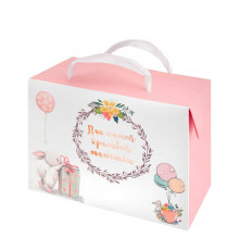 Подарочный пакет-коробка с глян.лам и тиснением фольгой 15*11*9 см(S) 