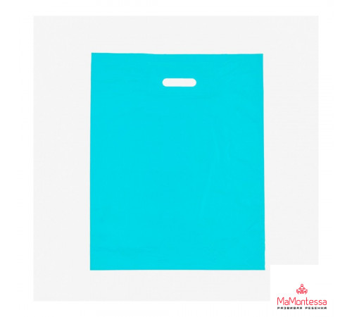 Пакет полиэтиленовый с вырубной ручкой, бирюзовый 40-50 См, 30 мкм 7819146