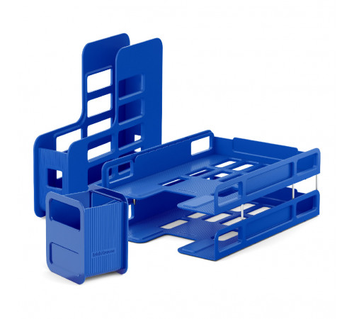 Набор настольный из 3 предметов пластиковый ErichKrause® Techno, Classic, синий