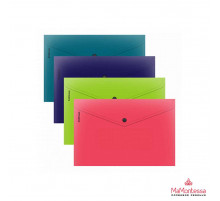 Папка-конверт на кнопке пластиковая ErichKrause Soft Reef, А5+, непрозрачный, ассорти  62957