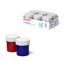 Гуашь ErichKrause® Basic light pack 6 цветов по 17мл (в поддоне) 53751
