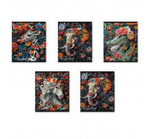 Тетрадь общая ученическая ErichKrause Flower Animals, 48 листов, выборочный УФ-лак, клетка_MIX-PACK 63322