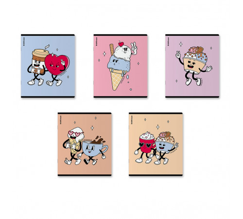 Тетрадь общая ученическая ErichKrause Yummy, 48 листов, клетка, матовая ламинация+выборочный УФ-лак_MIX-PACK 63309