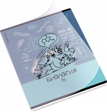 Тетрадь общая ученическая с пластиковой обложкой на скобе ErichKrause Котоформулы, Биология, 48 листов, клетка 59510