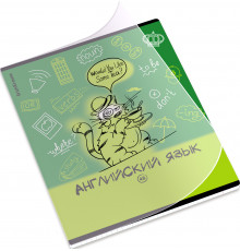 Тетрадь общая ученическая с пластиковой обложкой на скобе ErichKrause Котоформулы, Английский язык, 48 листов, клетка 62535