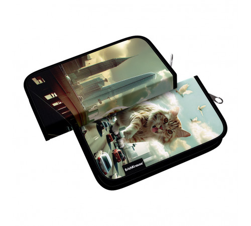 Пенал-книжка без наполнения ErichKrause 110x205x25мм Big City Cats 62890