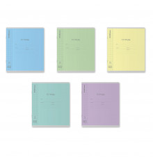 Тетрадь школьная ученическая с пластиковой обложкой на скобе ErichKrause Классика CoverPrо fizzy, А5+, 12 листов, клетка_MIX-PACK 56338