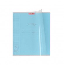 Тетрадь школьная ученическая с пластиковой обложкой на скобе ErichKrause Классика CoverPrо Soft Reef бирюзовый, А5+, 18 листов, кл. 64397
