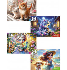 ПАЗЛЫ 54 элемента. ЛЮБИМЫЕ ПАЗЛЫ ДЛЯ ДЕВОЧЕК (Арт. П54-8711) кратно 32