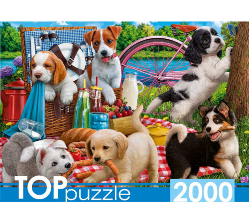 TOPpuzzle. ПАЗЛЫ 2000 элементов. Щенки на пикнике TOPpuzzle. ПАЗЛЫ 2000 элементов. Щенки на пикнике