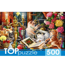 TOPpuzzle. ПАЗЛЫ 500 элементов. НОЧНЫЕ КОТЯТА