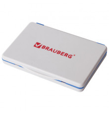 Штемпельная подушка BRAUBERG, 120х90 мм (рабочая поверхность 110х70 мм), синяя краска, 236866