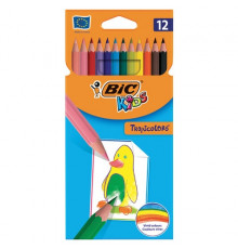 Карандаши цветные BIC -Tropicolors-, 12 ЦВЕТОВ, пластиковые, европодвес, 83256610