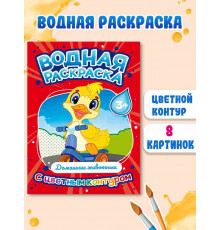 ВОДНАЯ РАСКРАСКА с цветным контуром. Домашние животные