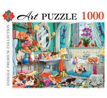 Artpuzzle. ПАЗЛЫ 1000 элементов. КОТЯТА И ЩЕНКИ В ВАННОЙ (Арт. Ф1000-0461)