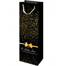 Пакет подарочный с мат.лам. 12х36х8,5 см (Bottle) С Новым годом, 157г  (собст.разр.) ППК-2270