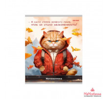 TM Prof-Press Тетрадь КЛЕТКА 48л. МАТЕМАТИКА «ЖИЛ БЫЛ КОТ» (Т48-2318) стандарт, б/о