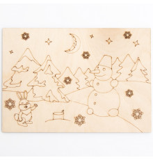 Дощечка для выжигания и росписи -Зима-