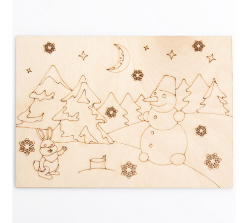 Дощечка для выжигания и росписи -Зима-