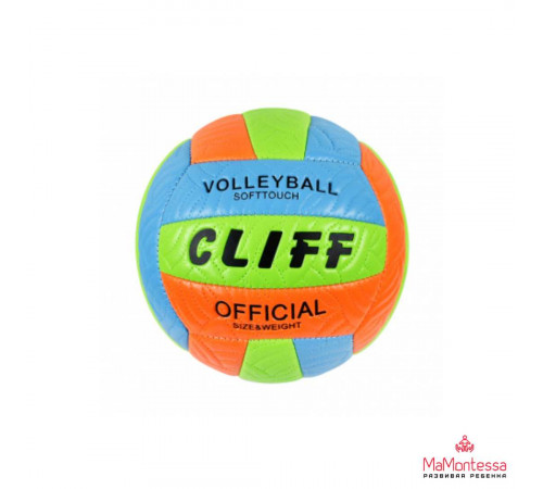 Мяч волейбольный CLIFF, 5 размер, PVC. зелено-оранжево-синий