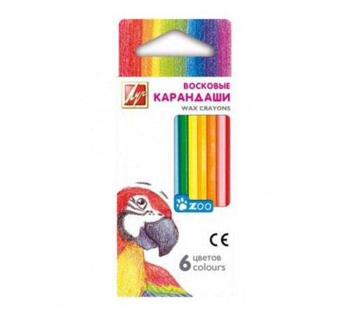 Восковые мелки - ZOO - (шестигранные) 6 цв. 12С 864-08